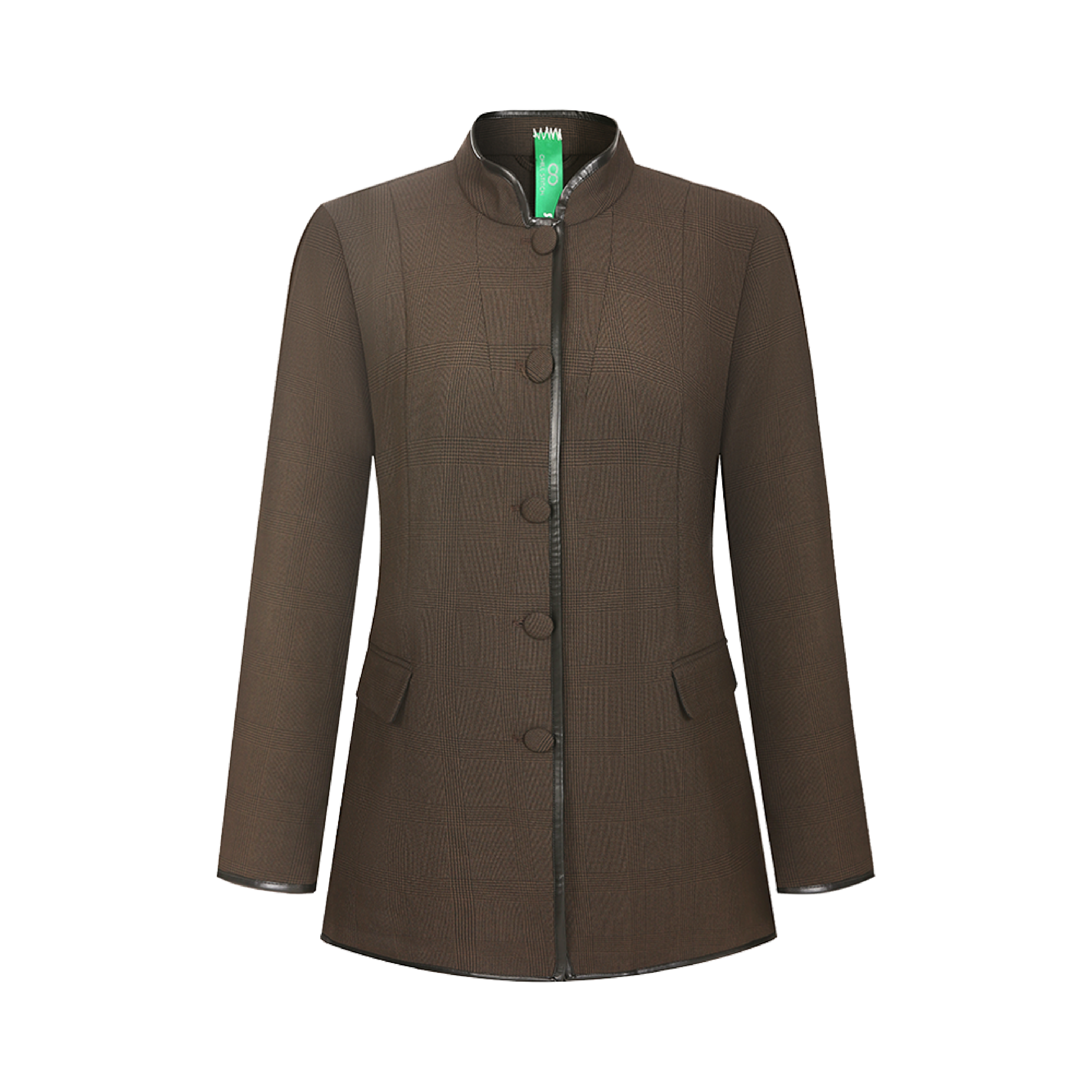 Brown Stand-Collar Jacket