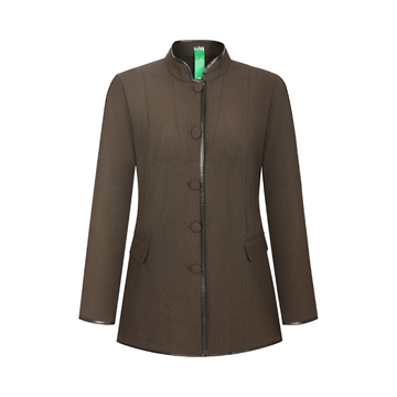 Brown Stand-Collar Jacket
