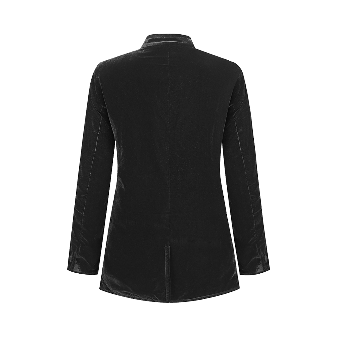 Black Velvet Stand-Collar Jacket