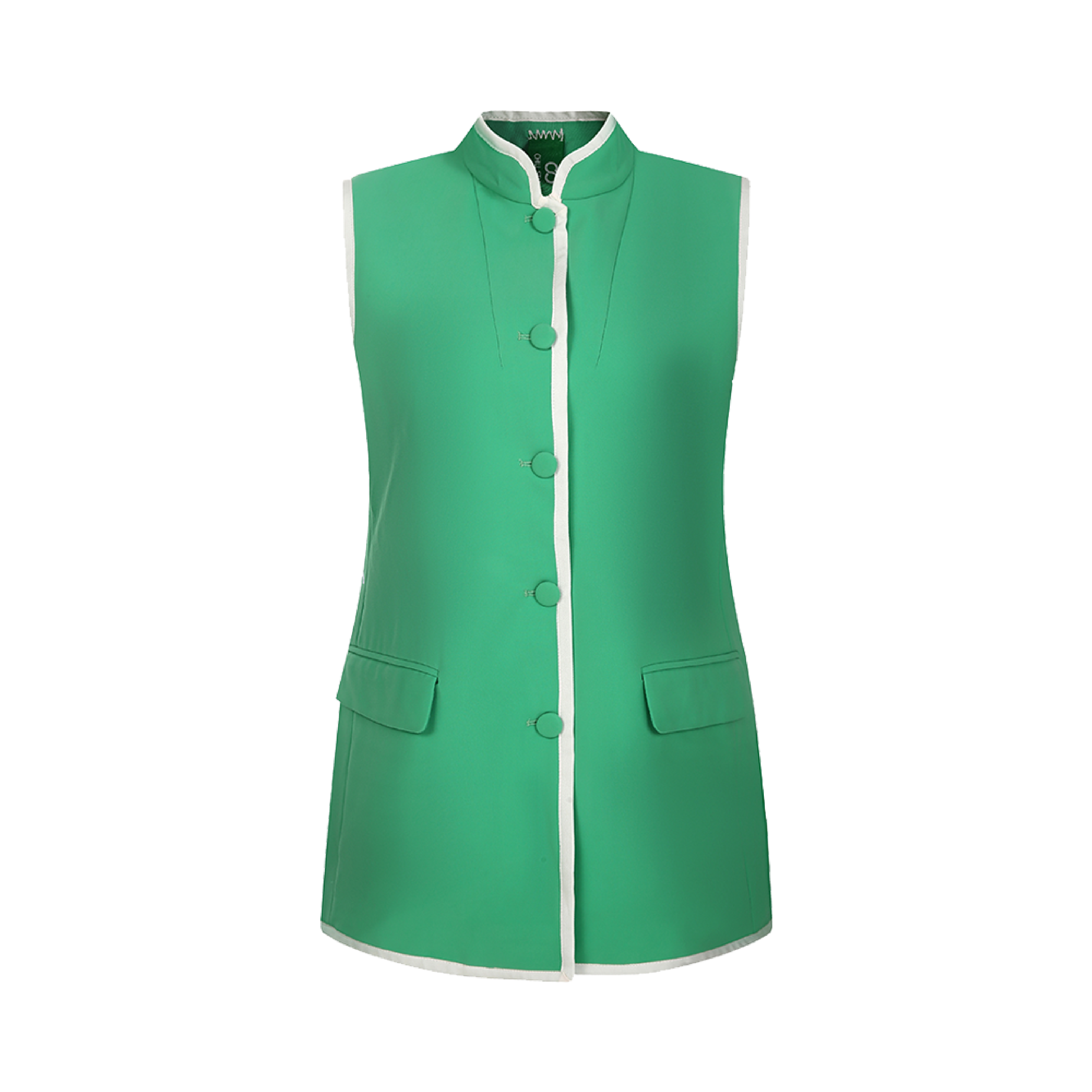 Green Stand-Collar Vest