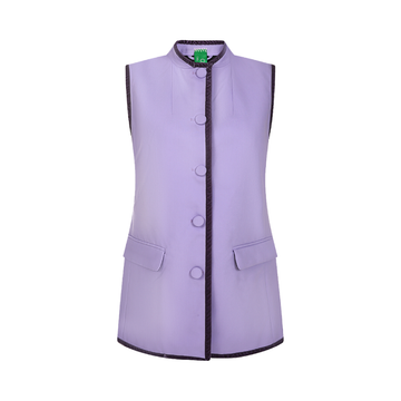 Purple Stand-Collar Vest